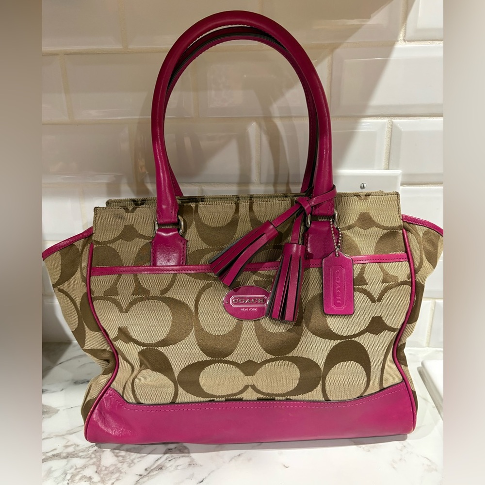 Coach legacy purse combo with matching wristlet - Picture 2 of 16